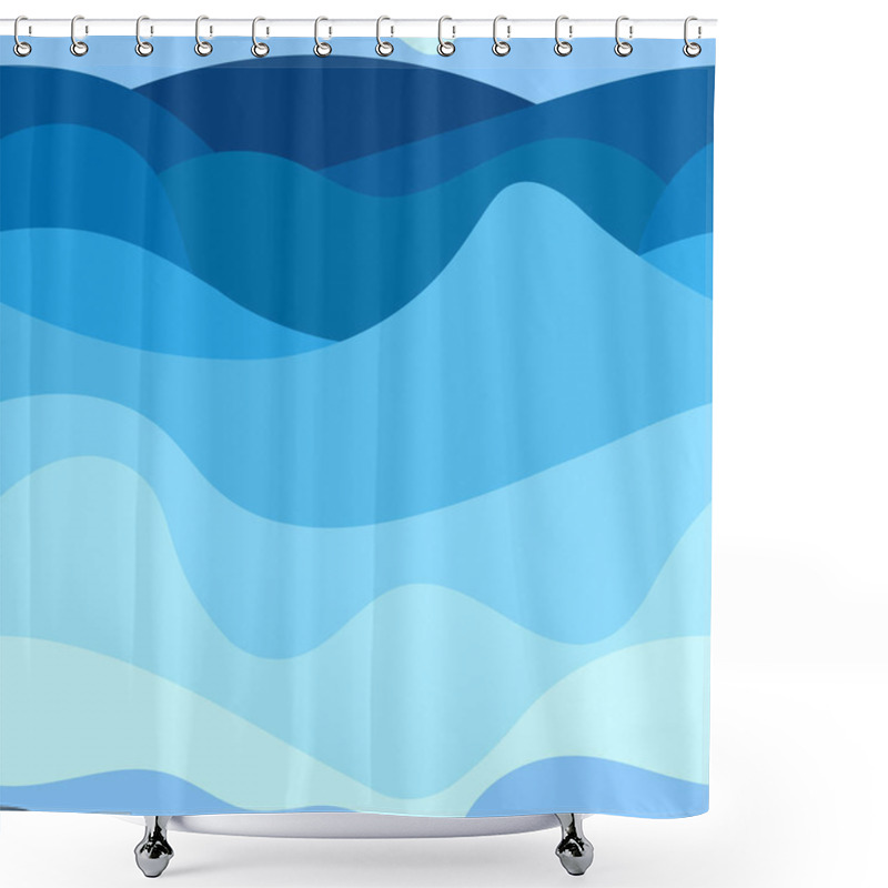 Personality  Ocean Flow Abstract Blue Waves Shower Curtains