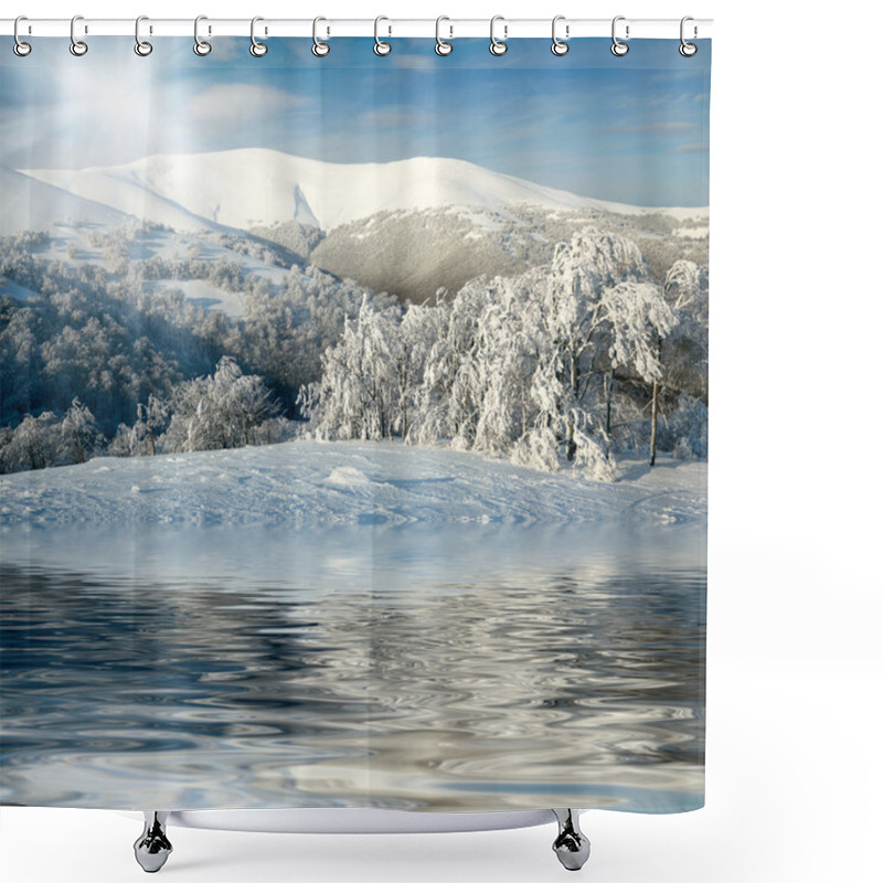 Personality  Winter In The Mountains Shower Curtains