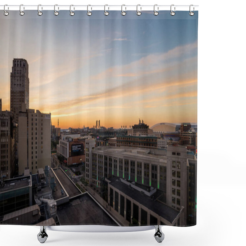 Personality  View Of Downtown Detroit, USA Shower Curtains