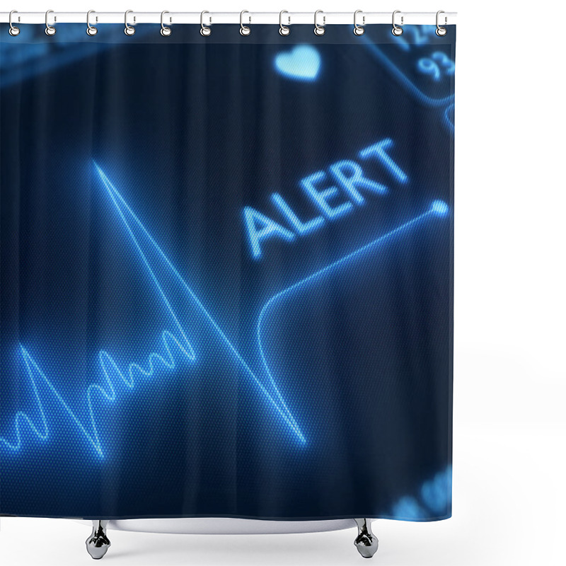 Personality  Flat Line Alert On Heart Monitor Shower Curtains