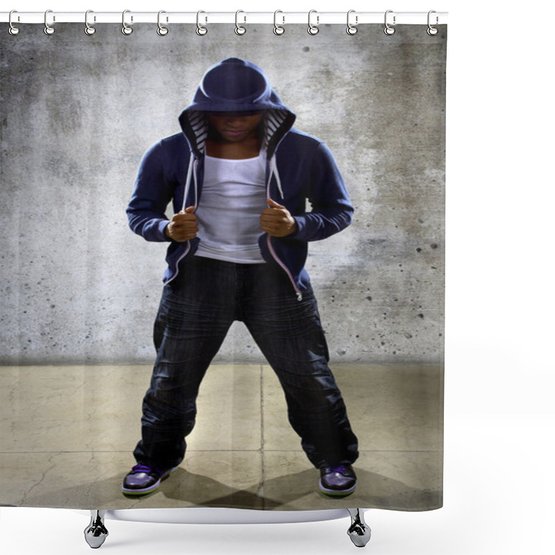 Personality  Black Male Dancing Hip Hop Shower Curtains