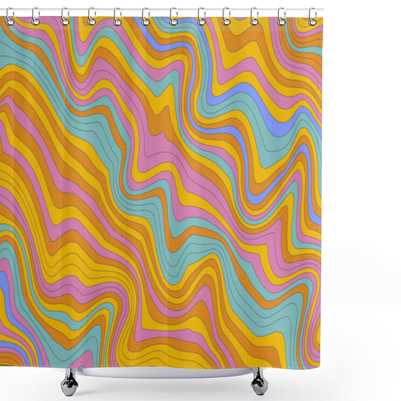 Personality  Abstract Psychedelic Groovy Background. Abstract Background. Vector Illustration. Shower Curtains