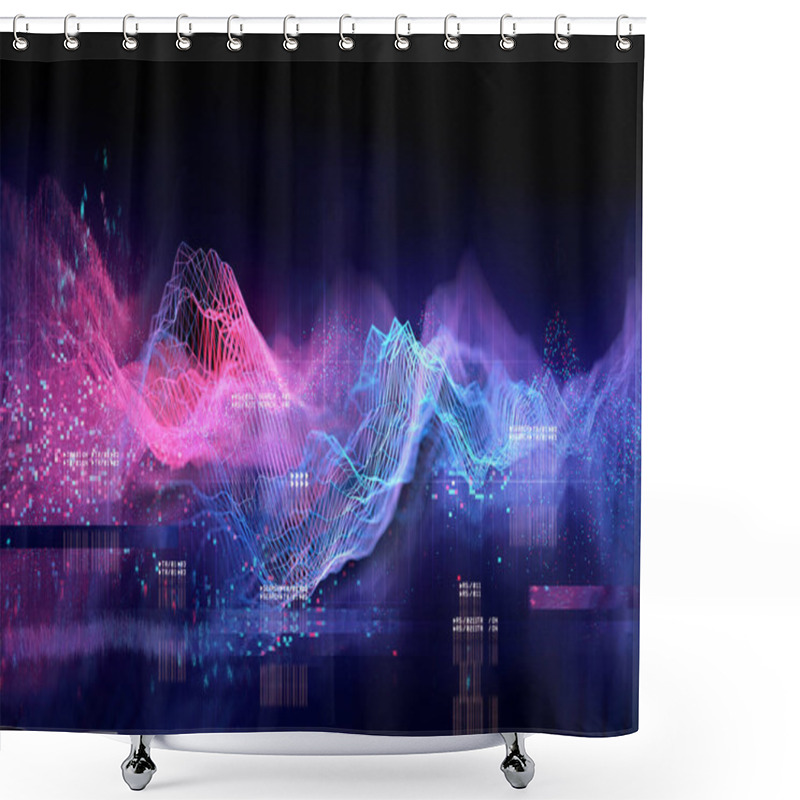 Personality  Technical Futuristic Graph Shower Curtains