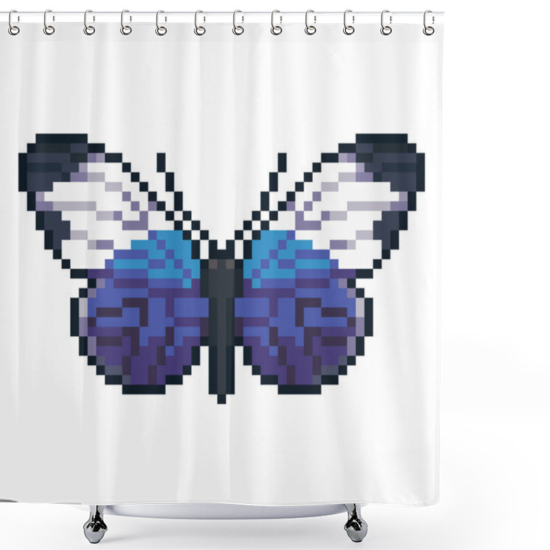 Personality  Pixel Art Vector Sapho Longwing Butterfy Isolated On White Background. Shower Curtains