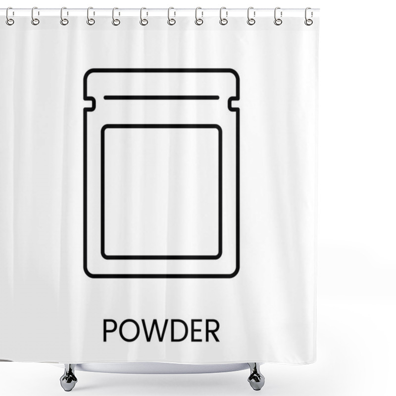 Personality  A Sachet Style Powder Package Icon In Vector, Representing Powdered Drugs Or Supplements, With An Editable Stroke. Shower Curtains