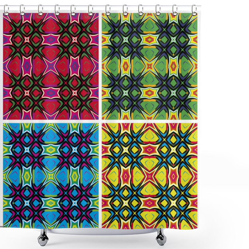 Personality  Set Of Artistic African Textile Designs Shower Curtains