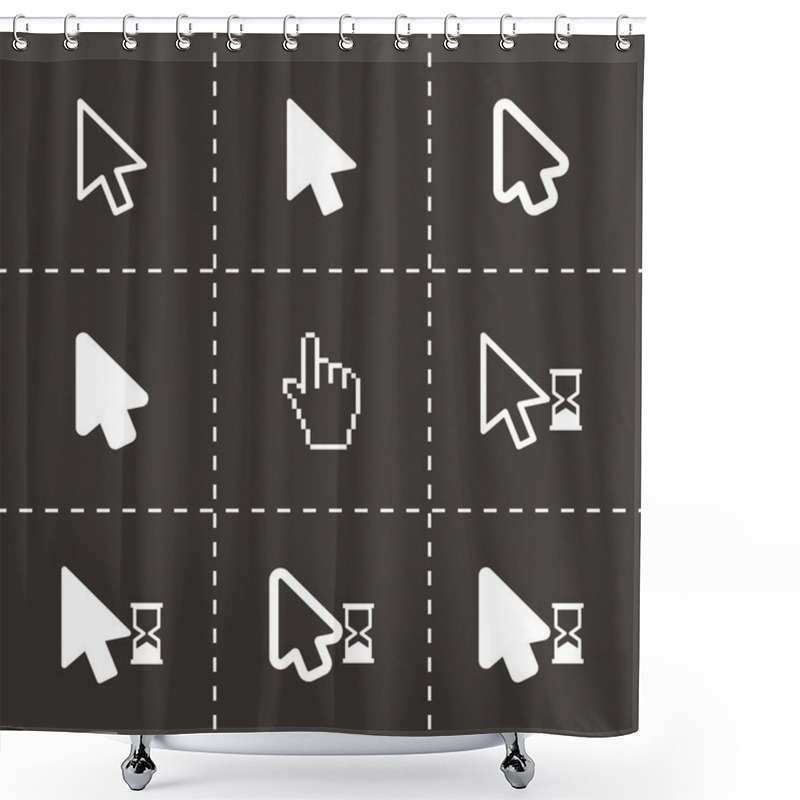 Personality  Vector Black Cursor Icon Set Shower Curtains