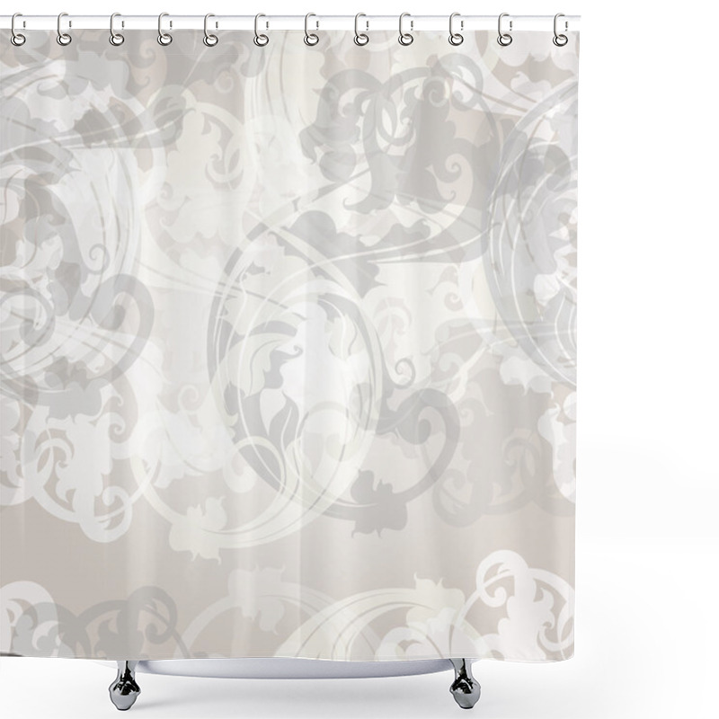 Personality  Vector Seamless Pattern For Wallpaper Design With Floral Swirls Shower Curtains