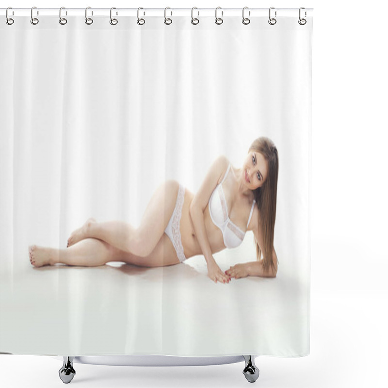 Personality  Attractive Young Woman Shower Curtains