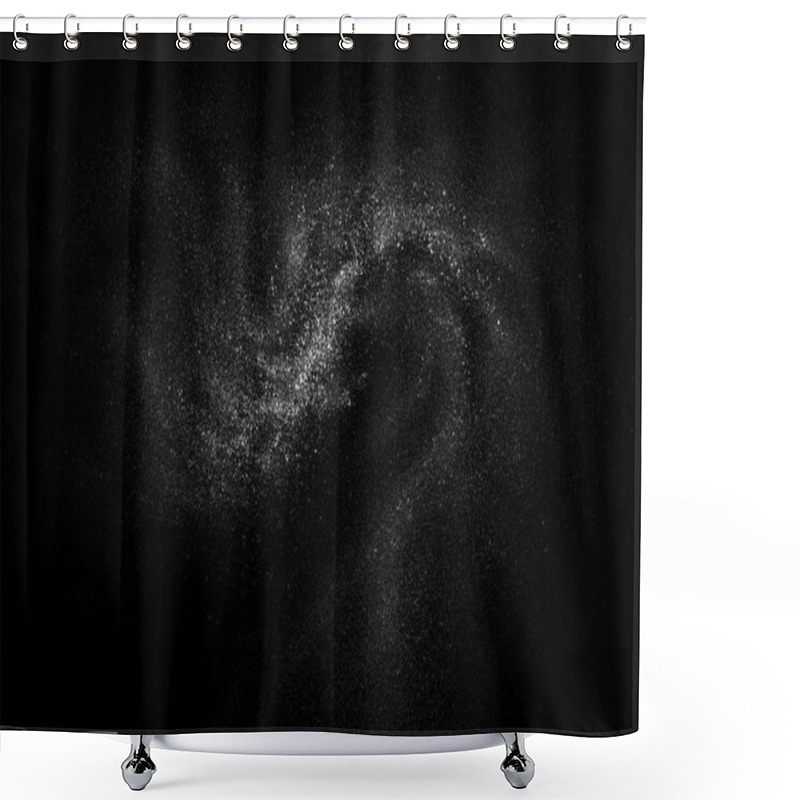 Personality  Freeze Motion Of White Powder Exploding Shower Curtains