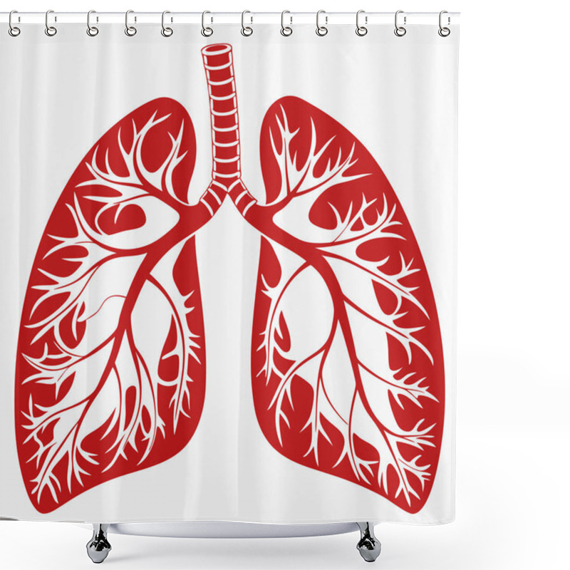 Personality  Human Lungs Anatomy Illustration - Respiratory System Diagram, Bronchial Tree, Alveoli Structure, Medical Science, Pulmonary Health Shower Curtains