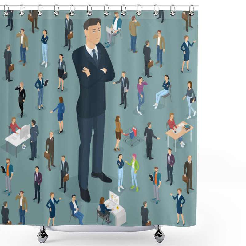 Personality  Businessman Big Boss Leader Office Shower Curtains