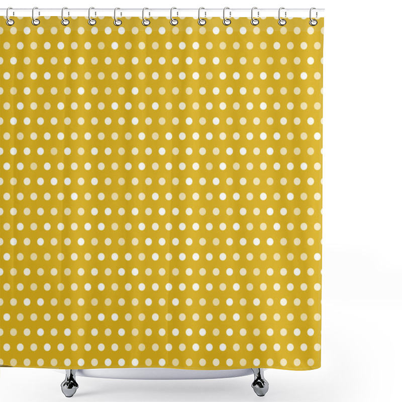 Personality  Gold Seamless Pattern With White Dots, Vector Illustration Shower Curtains