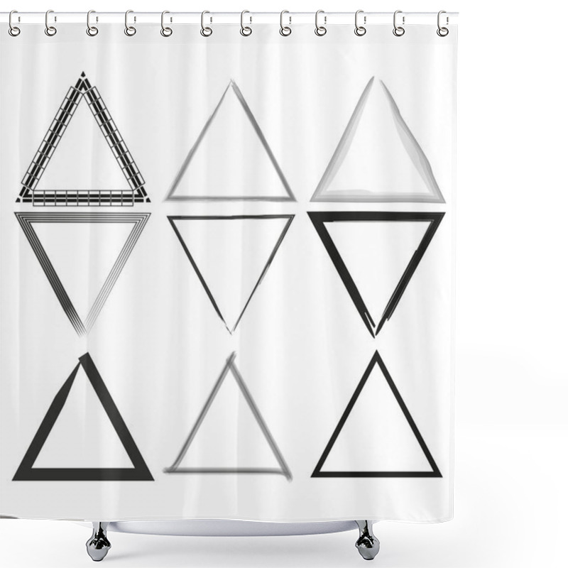 Personality  Brush Triangles. Concept Art. Ink Paint Brush Stain. Vector Illustration. Stock Image. Shower Curtains