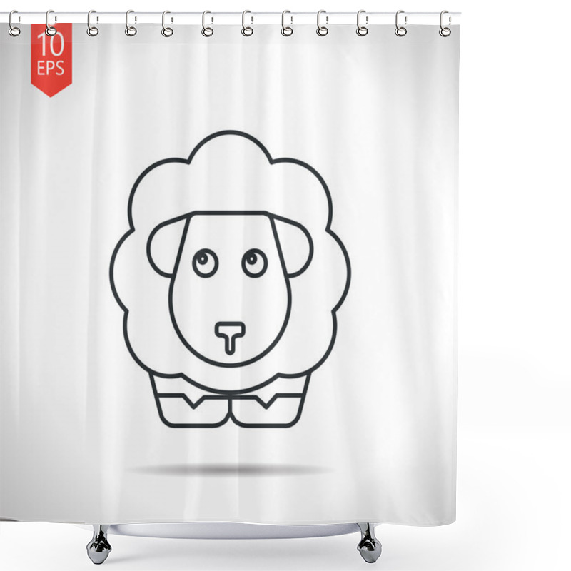 Personality  Sheep  Outline Icon Shower Curtains