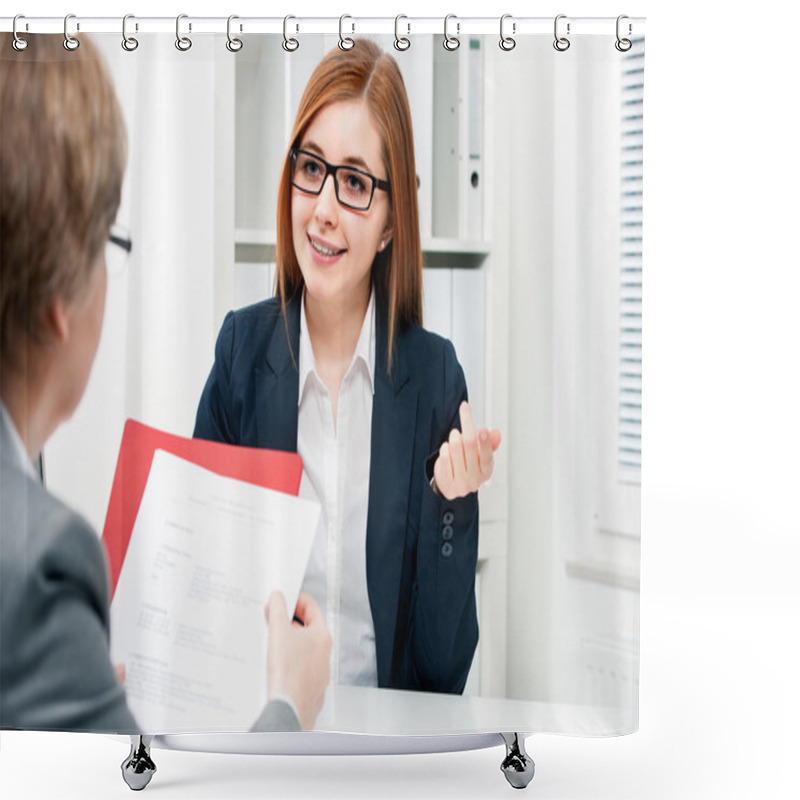 Personality  Job Applicant Having An Interview Shower Curtains