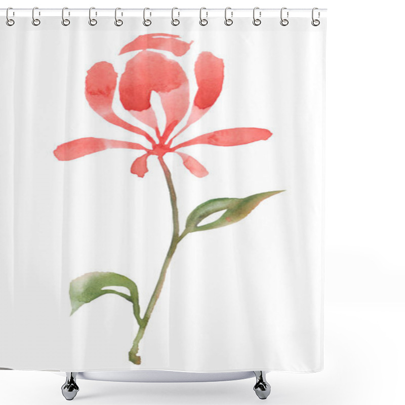 Personality  Beauty Red Eustoma Flower On A White Background Shower Curtains