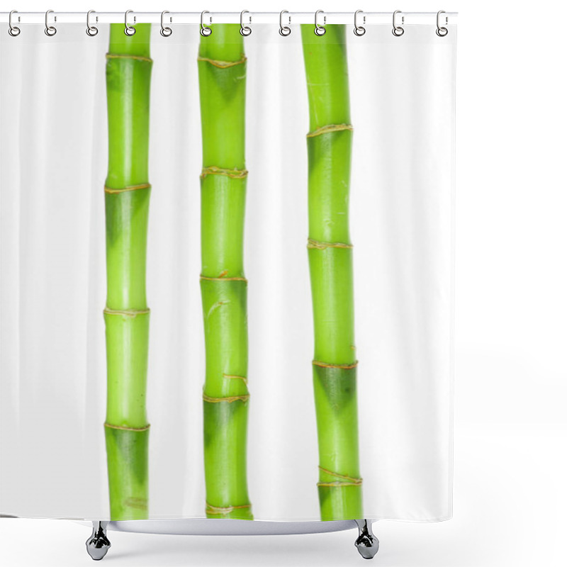 Personality  Green Bamboo Isolated  Shower Curtains