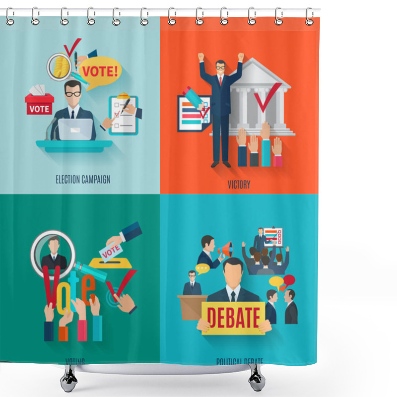 Personality  Election Flat Set Shower Curtains