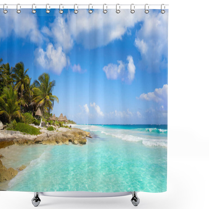 Personality  Tulum Caribbean Beach In Riviera Maya Shower Curtains