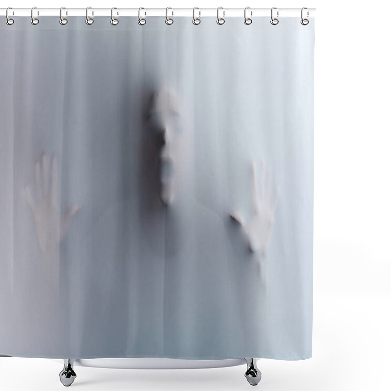 Personality  Young Playful Man Having Fun With Frosted Glass Wall Shower Curtains