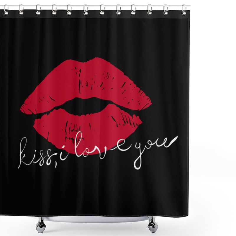 Personality  Kiss Lipstick Romantic Drawing Shower Curtains