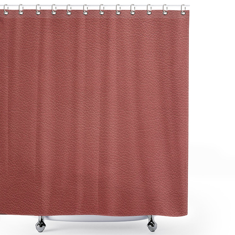 Personality  Pale Red Artificial Leather With Large Texture. Shower Curtains