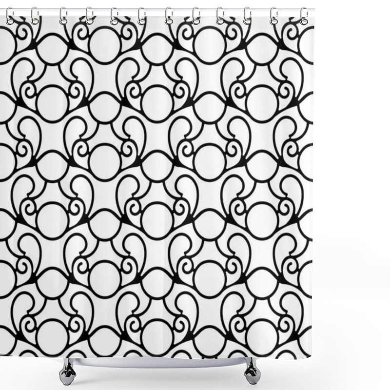 Personality  Black And White Lace Texture, Seamless Pattern Shower Curtains