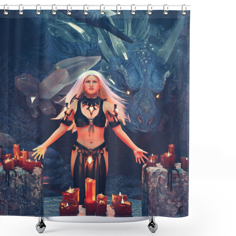 Personality  Queen Of The Dragon,3d Rendering Shower Curtains