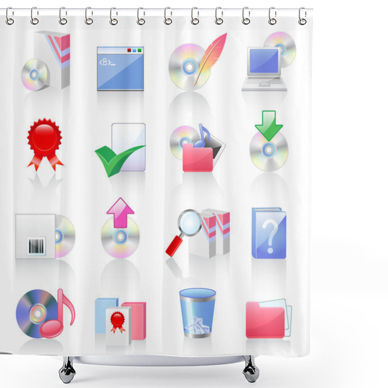 Personality  Software And Application Icons Shower Curtains