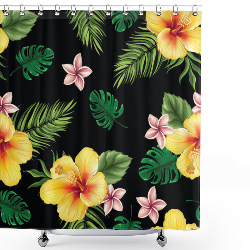 Personality   Seampless Pattern With Wild Flowers And Leaves Shower Curtains