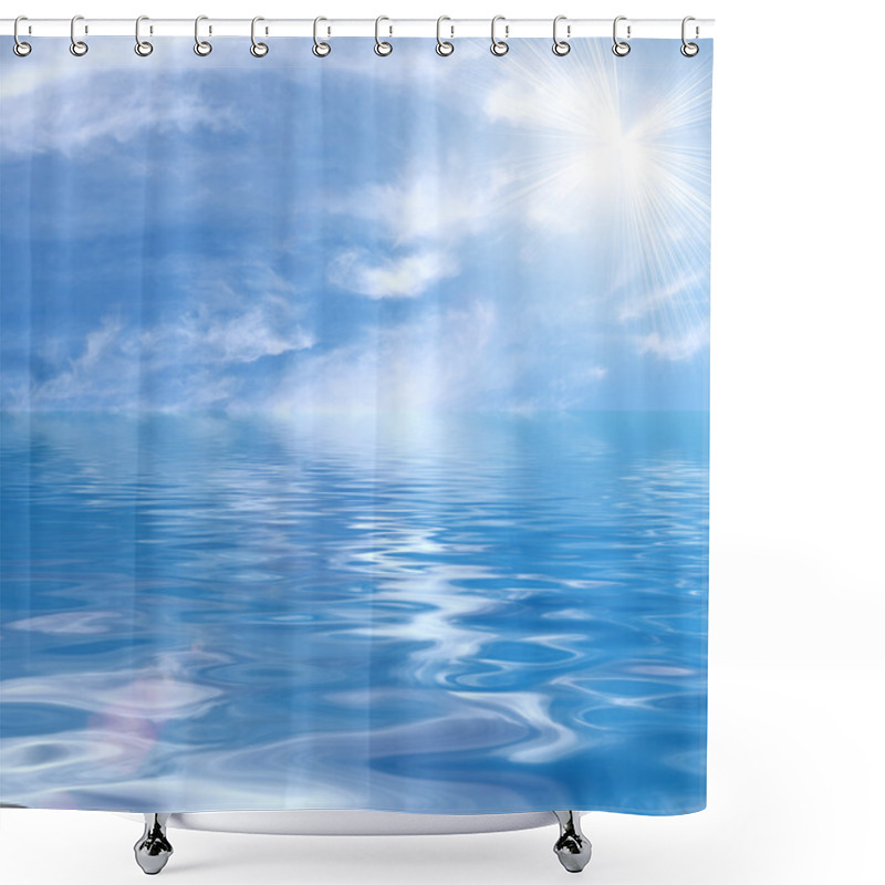 Personality  Beautiful Sea And Clouds Sky Shower Curtains