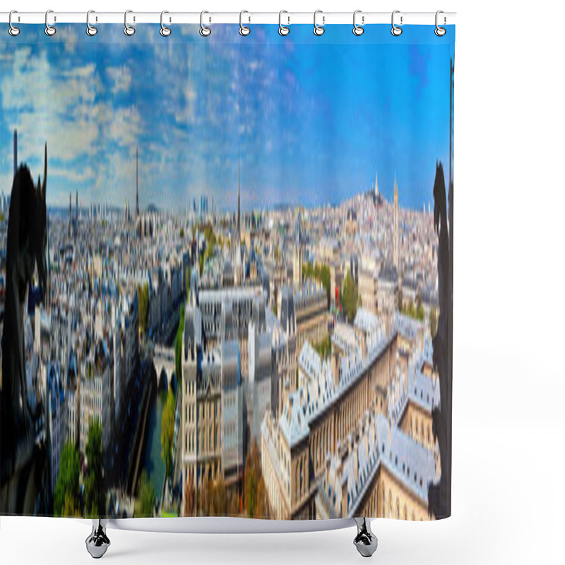 Personality  Paris Panorama, France. Eiffel Tower, Seine River Shower Curtains