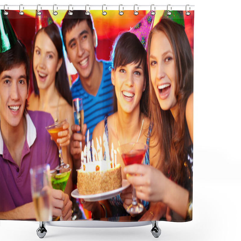 Personality  Friends Toasting Shower Curtains