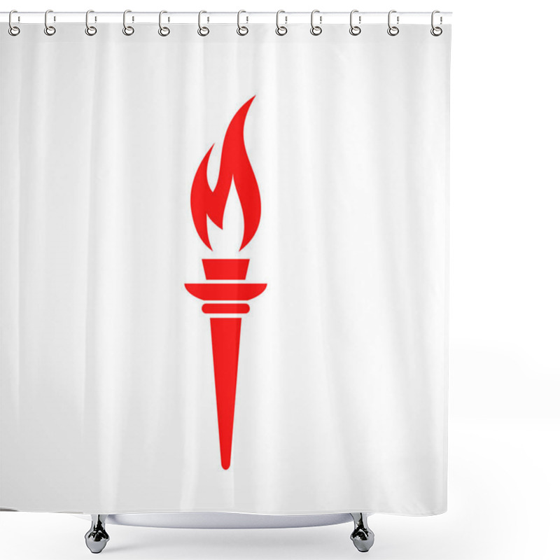 Personality  Red Torch Vector Icon Illustration Isolated On White Background Shower Curtains