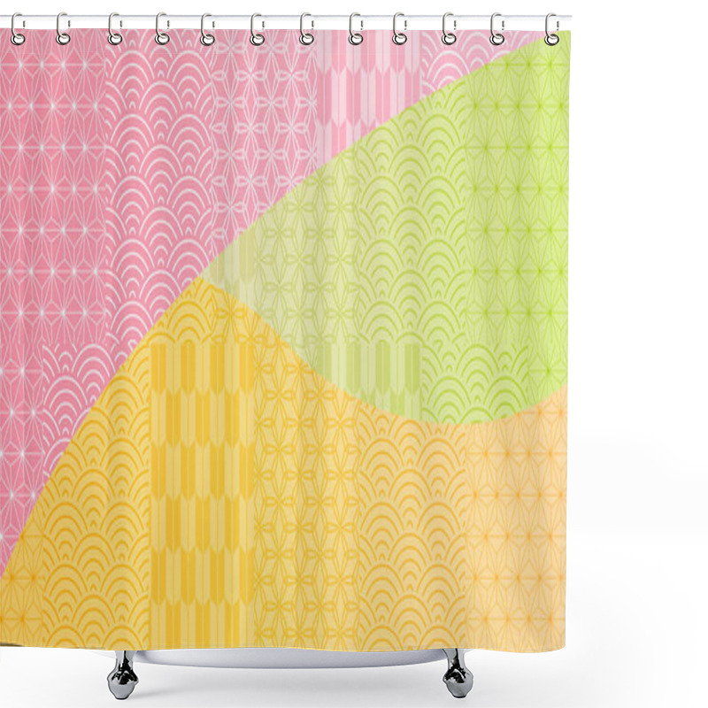 Personality  Japanese Pattern New Year's Card Texture Background  Shower Curtains