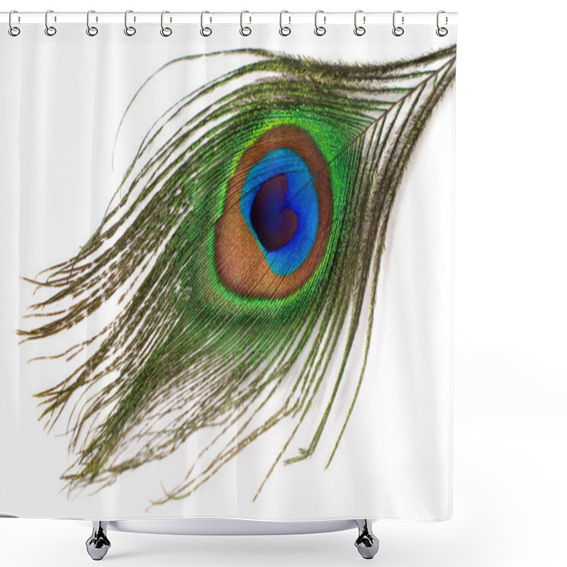 Personality  Peacock Feather Isolated Shower Curtains