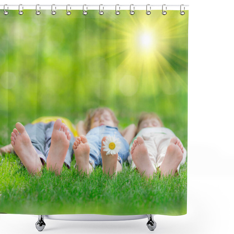 Personality  Happy Children Playing Outdoors Shower Curtains