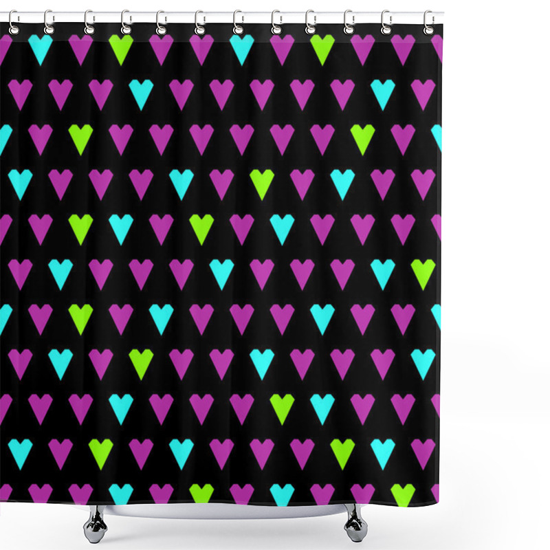 Personality  Neon Hearts Shower Curtains