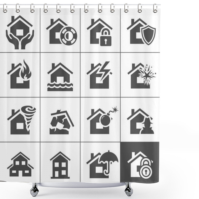 Personality  Property Insurance Icons Shower Curtains