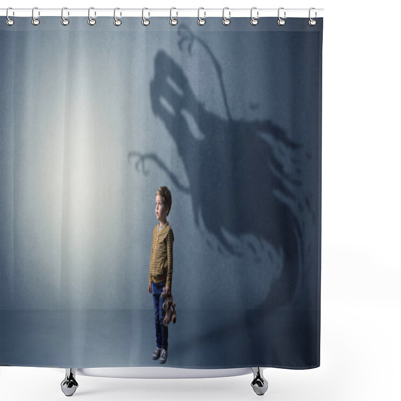 Personality  Scary Ghost Shadow Behind Kid Shower Curtains