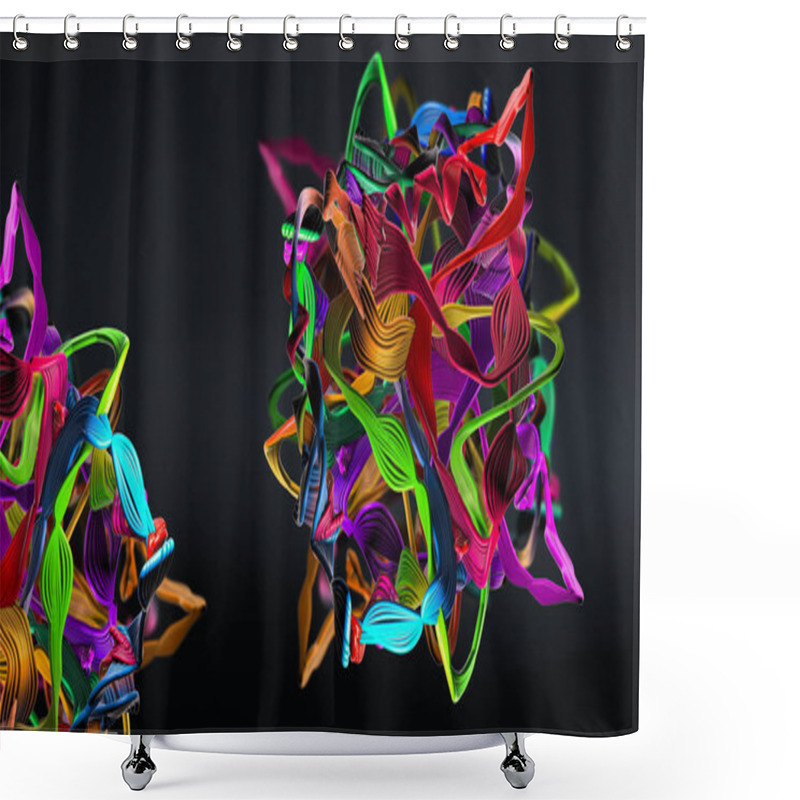 Personality  Chain Of Amino Acid Or Biomolecules Called Protein - 3d Illustration Shower Curtains