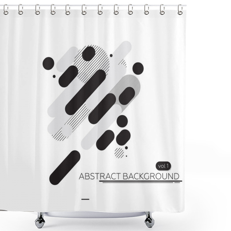 Personality  Minimal Abstract Background Black And White Shower Curtains