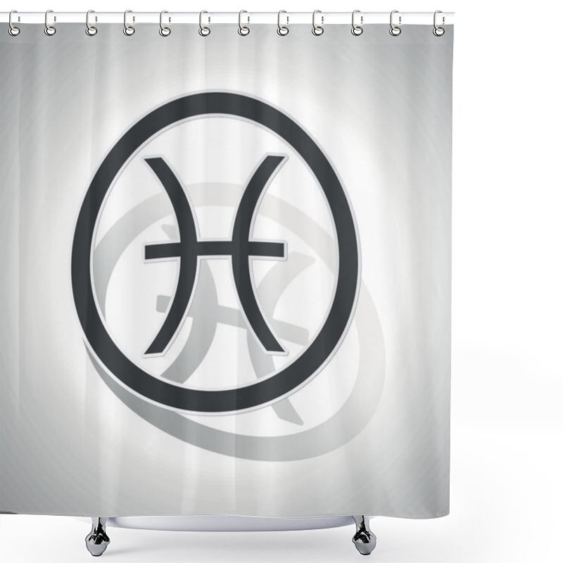 Personality  Pisces Sign Sticker, Curved Shower Curtains