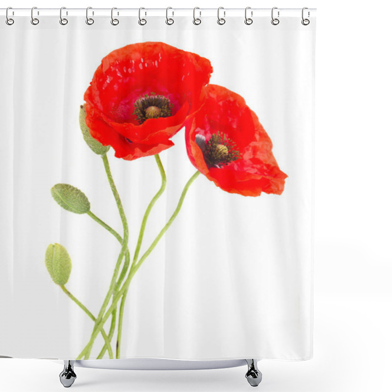 Personality  Poppy Flowers Shower Curtains