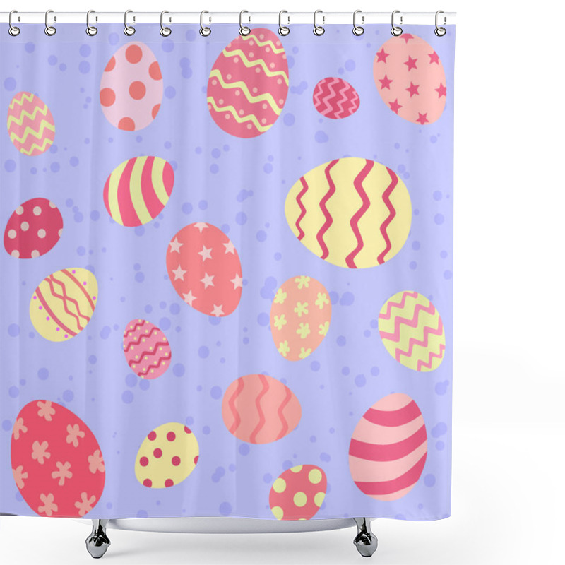 Personality  Pink Easter Egg Seamless Pattern Shower Curtains