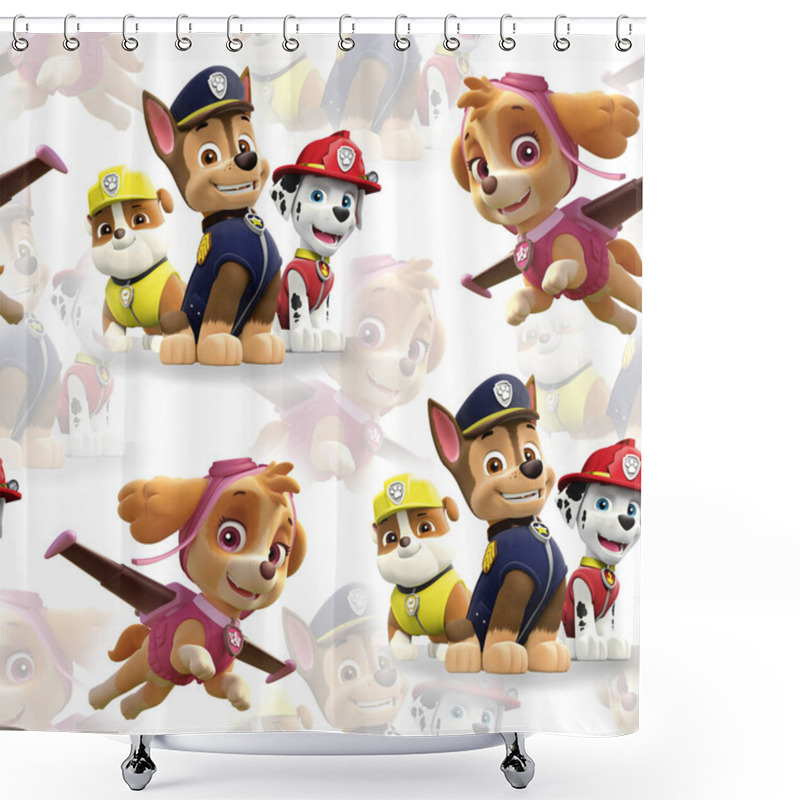 Personality  Cartoon Character And Dog Shower Curtains