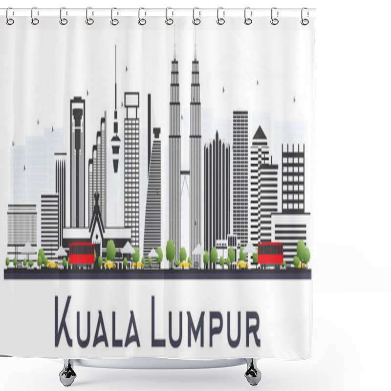 Personality  Kuala Lumpur Malaysia City Skyline With Gray Buildings Isolated  Shower Curtains