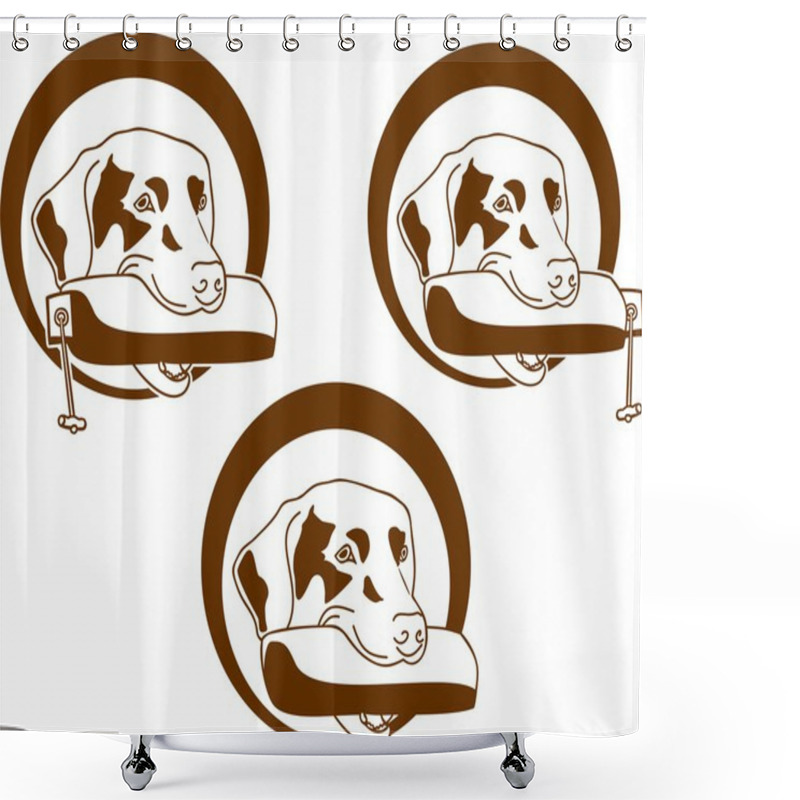 Personality  Hunting Dog Logo Shower Curtains