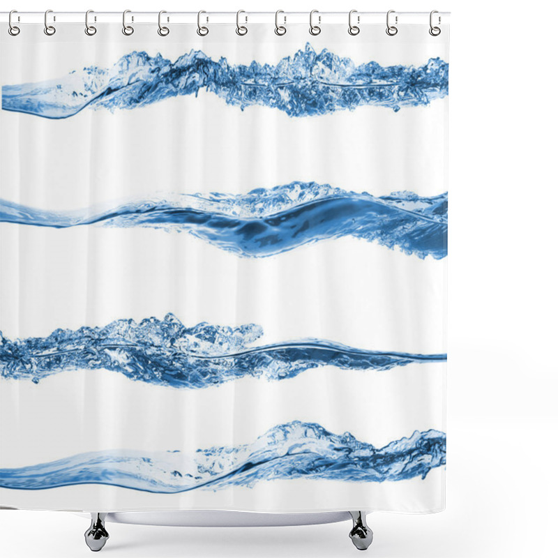 Personality  Set Of Water Splashing Isolated On White Background Shower Curtains